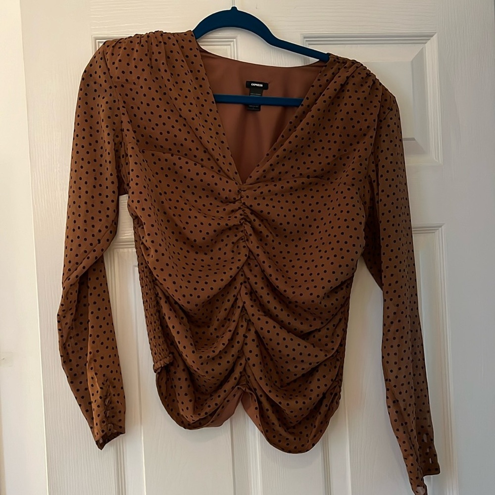 Express polka dot top size large NWOT